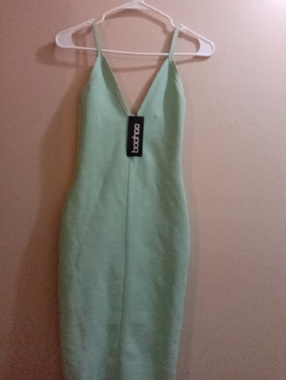 Boohoo Mint Green Slip Midi Dress